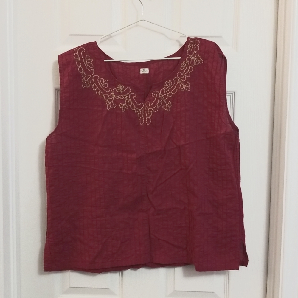 Embroidered tank